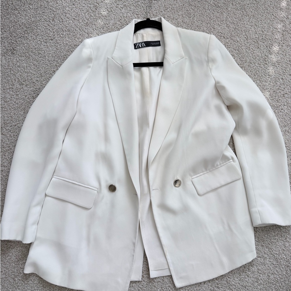 Zara Ivory Tailored Blazer